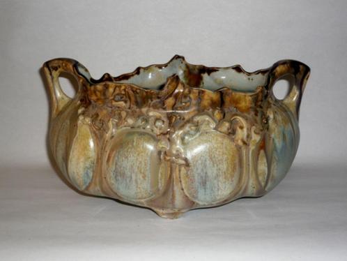 FAIENCERIE DE THULIN ART NOUVEAU JARDINIÉRE DRUIPGLAZUUR, Antiek en Kunst, Antiek | Keramiek en Aardewerk, Ophalen of Verzenden