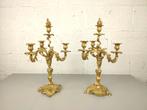 Antieke verguld bronzen Louis XV kandelaars, Antiek en Kunst, Ophalen of Verzenden