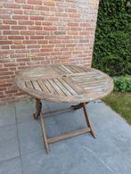 Inklapbare ronde teak tuintafel, Ophalen, Zo goed als nieuw, Rond