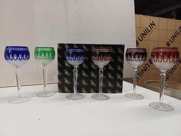 6 Waterford Clarendon wijnglazen–Ajka, handgeslepen, Antiek en Kunst, Antiek | Glaswerk en Kristal, Ophalen