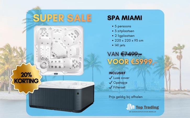 SUPERDEAL!! Jacuzzi Miami (Balboa) 5 pers 220x220cm 141 jets, Jardin & Terrasse, Accessoires de piscine, Neuf, Filtre, Envoi