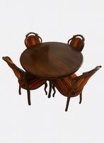 Elegante vintage eettafel met 4 bijpassende stoelen, Enlèvement