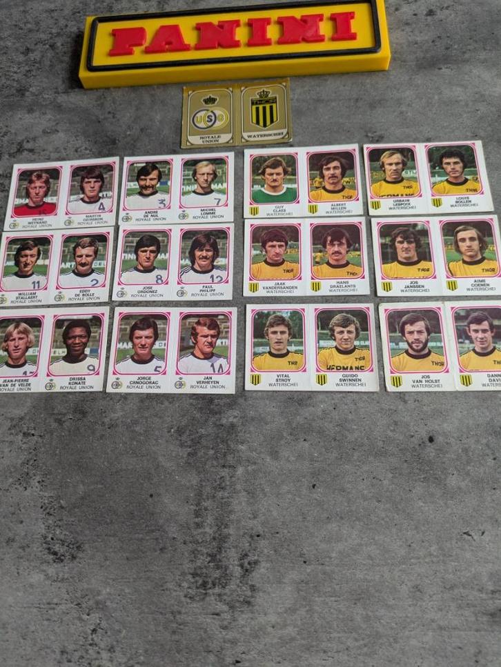 PANINI FOOTBALL 77 UNION S.G. WATERSCHEI    ANNO 1977 13X, Hobby en Vrije tijd, Stickers en Plaatjes, Nieuw, Verzenden