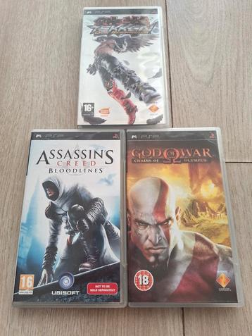 3 jeux PSP - God of War - Assassin's Creed - Tekken