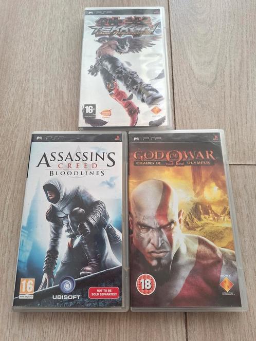 3 PSP Games - God of War - Assassin's creed - Tekken, Games en Spelcomputers, Games | Sony PlayStation Portable, Zo goed als nieuw