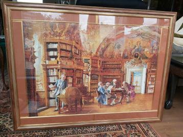 Johann Hamza In de bibliotheek kunst aan de muur beschikbaar voor biedingen