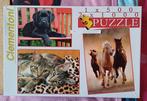 3 puzzels (1500st - 21000st) Hond - Katten - Paarden, Gebruikt, 500 t/m 1500 stukjes, Ophalen
