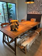 Prachtige verweerde tafel, Huis en Inrichting, Ophalen, 100 tot 150 cm, 200 cm of meer, Vijf personen of meer