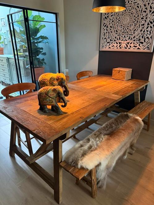 Prachtige verweerde tafel, Huis en Inrichting, Tafels | Eettafels, Zo goed als nieuw, 100 tot 150 cm, 200 cm of meer, Vijf personen of meer