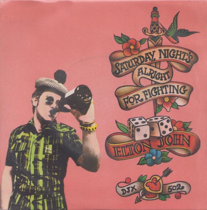 Elton John - Saturday night's alright for fighting - Single, CD & DVD, Vinyles Singles, Utilisé, Single, Pop, 7 pouces, Enlèvement ou Envoi