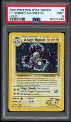 Lt. Surge's Magneton Holo PSA 9 - 8/132 - Gym Heroes 2000, Foil, Losse kaart, Zo goed als nieuw, Verzenden