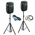 Actieve 8 inch Speakers Incl. Statieven en kabels 400 Watt M, Ophalen of Verzenden, Nieuw, 120 watt of meer, Overige merken