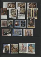 Lot 55 gestempelde zegels kunst allerlei landen, Verzenden, Gestempeld