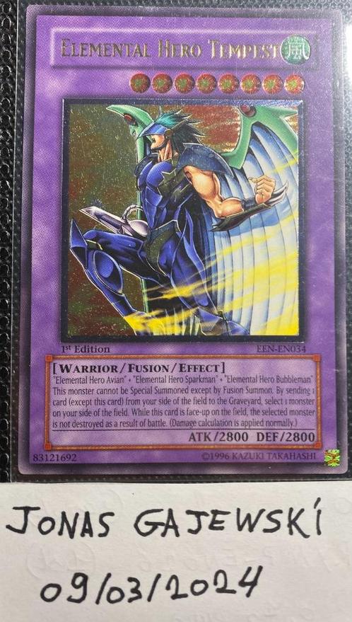 Elemental Hero Tempest (1st Ed. - Ultimate - EEN-EN034), Hobby en Vrije tijd, Verzamelkaartspellen | Yu-gi-Oh!, Zo goed als nieuw