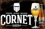 Metalen reclamebord Cornet (zwart) - retro vintage mancave, Verzamelen, Biermerken, Ophalen of Verzenden, Zo goed als nieuw, Reclamebord, Plaat of Schild