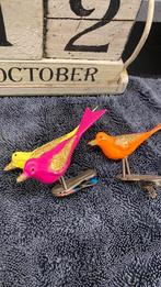 Vintage retro kerstbal vogels van plastiek, Diversen, Ophalen of Verzenden, Gebruikt