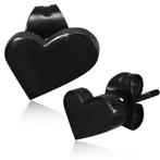 Boucles d'oreilles en forme de cœur en acier inoxydable noir, Bijoux, Sacs & Beauté, Boucles d'oreilles, Enlèvement ou Envoi, Autres matériaux