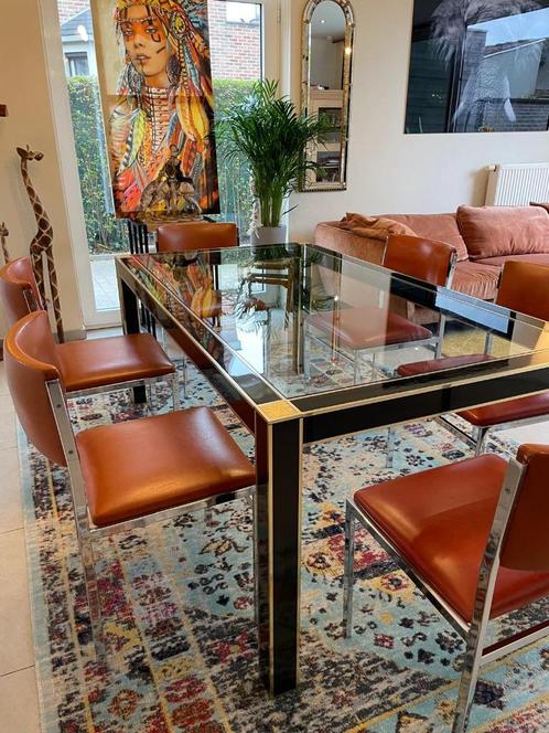 Pierre cardin eettafel met 6 stoelen, Huis en Inrichting, Tafels | Eettafels, Zo goed als nieuw, 50 tot 100 cm, 150 tot 200 cm