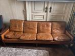 Grand canapé vintage en cuir marron, Huis en Inrichting, Zetels | Zetels, Ophalen, Gebruikt, 75 tot 100 cm, Rechte bank