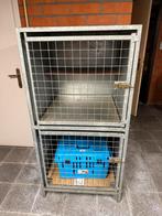 Stevige stalen dierenkabine – 2 compartimenten, Dieren en Toebehoren, Hondenhokken, Ophalen, Zo goed als nieuw