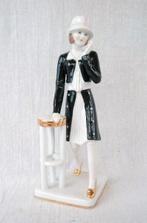 Figurine élégante en porcelaine Art Déco. Dame en noir et .., Enlèvement, Comme neuf, Humain