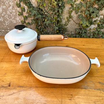 Sauspan 14 en ovenschotel 21 Le Creuset La mama Enzo Mari, Gietijzer, Overige typen, Ophalen of Verzenden, Zo goed als nieuw