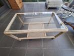 rotan salon + salontafel met glas, Glas, Gebruikt, Ophalen