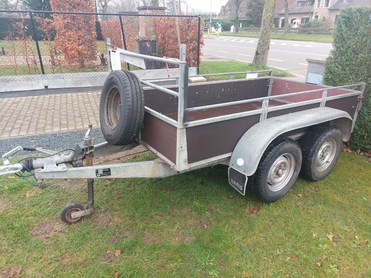 Saris dubbel as 2t geremd, Auto diversen, Aanhangers en Bagagewagens, Zo goed als nieuw, Ophalen