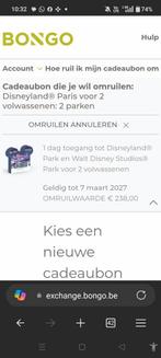 Bongo bon euro disney, Tickets en Kaartjes