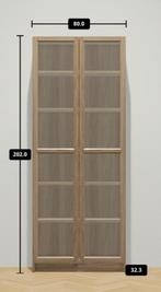 billy boekenkast eikenpatroon met vitrinedeuren, Huis en Inrichting, Ophalen, 200 cm of meer, 50 tot 100 cm, Zo goed als nieuw