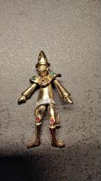 harlekijn broche plaque goud gestempeld aan het speld, Antiek en Kunst, Ophalen of Verzenden, Goud