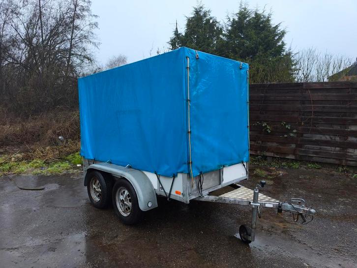 remork dubbelasser voor op te maken, Auto diversen, Aanhangers en Bagagewagens, Ophalen