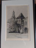 Romain Malfliet  1910 - 2006  Ets   Ninove Oude Begijnpoort, Antiek en Kunst, Kunst | Etsen en Gravures, Verzenden