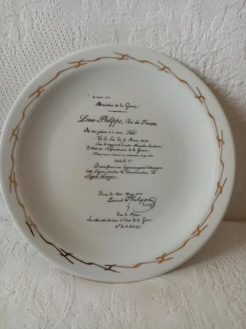 King Louis Phillipe herdenkingsbord van porselein 21 cm beschikbaar voor biedingen
