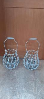 2 metalen lichthouders retro 40H, Ophalen of Verzenden, Gebruikt