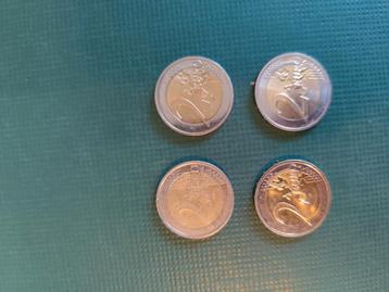 4 x 2 Euro muntstukken beschikbaar voor biedingen