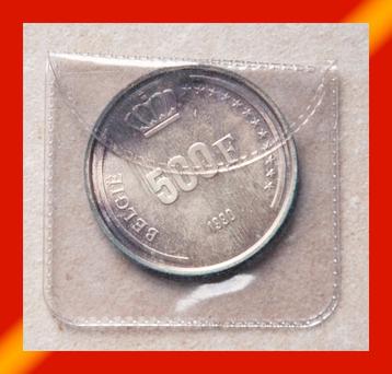Zilveren Munt 500 frank 60j. Koning Boudewijn 1990 BELGIË, Verzenden, Zilver
