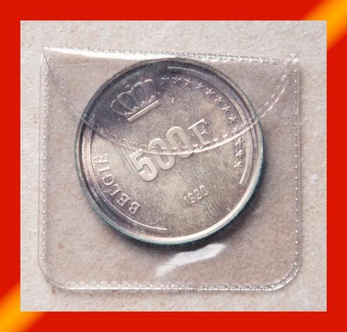 Zilveren Munt 500 frank 60j. Koning Boudewijn 1990 BELGIË, Timbres & Monnaies, Monnaies | Belgique, Argent, Envoi