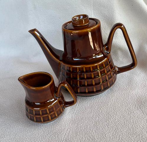 Vintage keramische koffiepot en melkkan, Antiek en Kunst, Antiek | Servies los, Ophalen