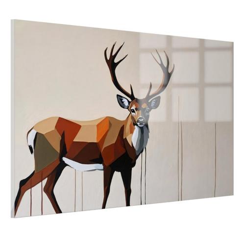 Portrait de cerf Peinture sur verre 105x70cm + système d'acc, Maison & Meubles, Accessoires pour la Maison | Peintures, Dessins & Photos