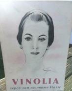 Enseigne publicitaire années 50 Savon Vinolia en carton avec, Utilisé, Enlèvement ou Envoi, Panneau publicitaire