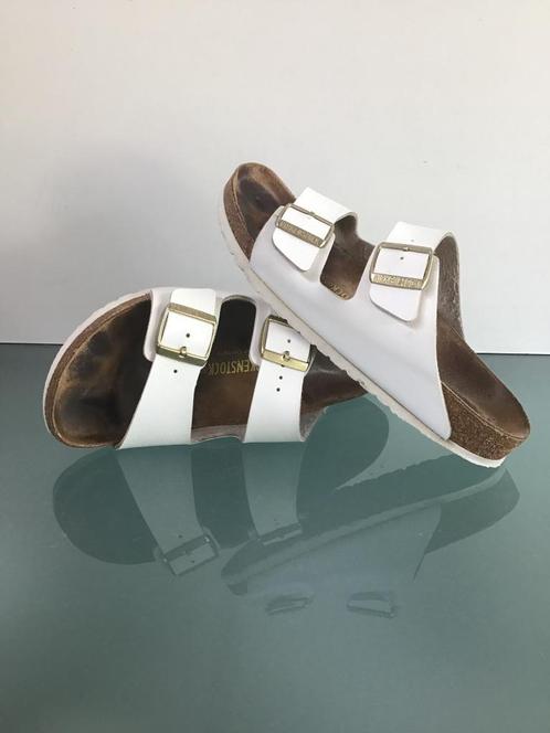 Gratis Verzenden | Birkenstock Arizona witte slippers 41, Kleding | Dames, Schoenen, Zo goed als nieuw, Slippers, Wit, Verzenden