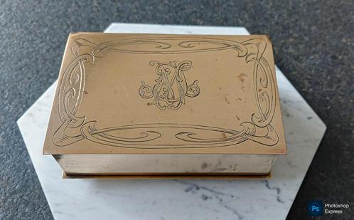 Doosje Art Nouveau messing, Antiek en Kunst, Antiek | Brons en Koper, Ophalen of Verzenden