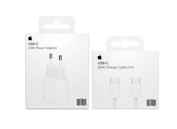 Chargeur Apple 20 W et câble Apple USB-C 60 W SET