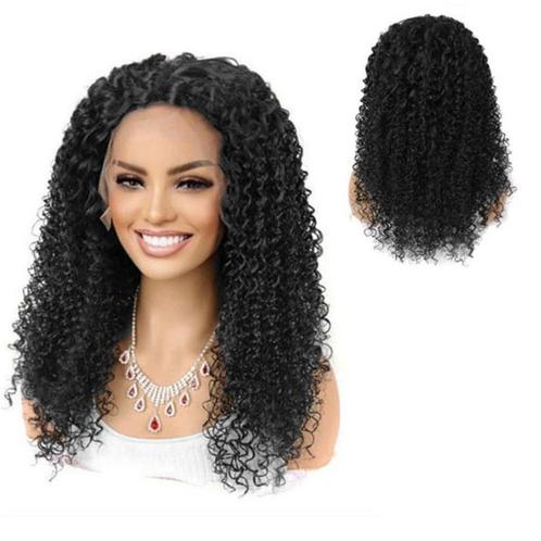 SALE Pruik zwart lang spiraalkrullen haar met lace rand zond, Handtassen en Accessoires, Uiterlijk | Haarverzorging, Nieuw, Pruik of Haarverlenging