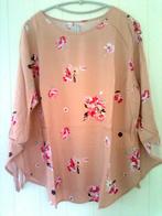 Blouse saumon à fleurs roses, Envoi, Neuf