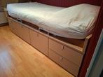 1 lit avec tiroirs de rangement (et Latoflex), Maison & Meubles, Chambre à coucher | Lits, 90 cm, Enlèvement, 200 cm, Bois