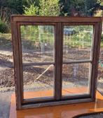Dubbel zwenkend draairaam in merantihout, Ophalen, Gevelraam of Ruit, Gebruikt, 120 tot 160 cm