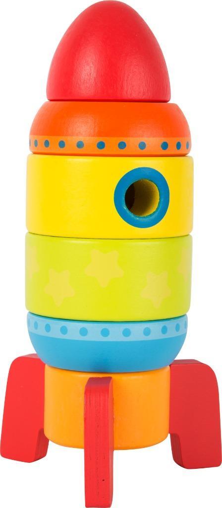 Houten stapeltoren raket, Kinderen en Baby's, Speelgoed | Houten speelgoed, Nieuw, Overige typen, Ophalen of Verzenden