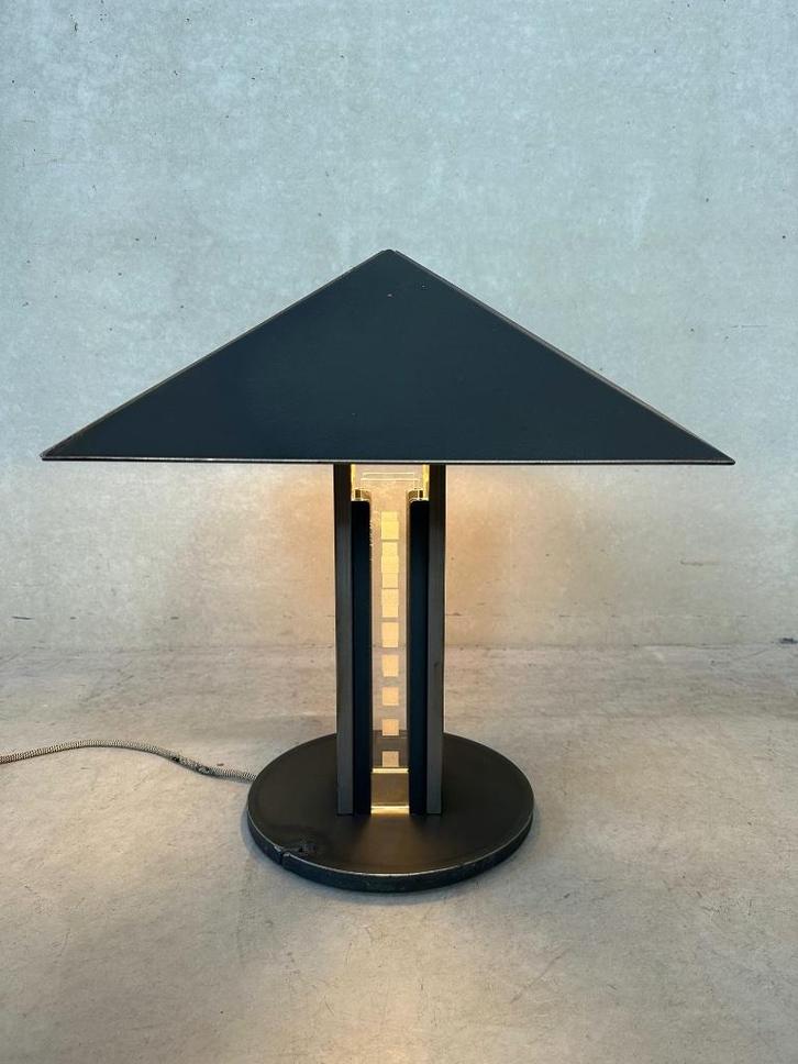 Stalen design tafellamp, Huis en Inrichting, Lampen | Tafellampen, Zo goed als nieuw, 50 tot 75 cm, Metaal, Ophalen